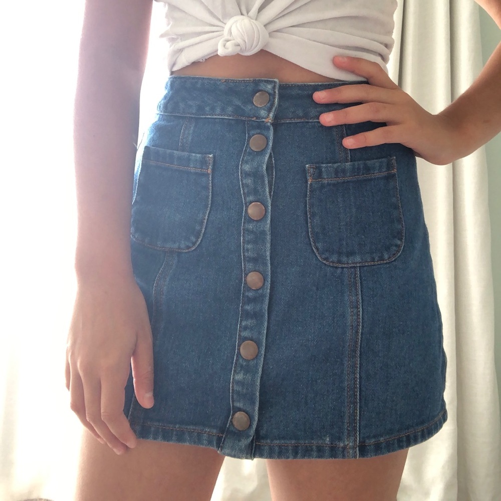 PacSun Button Down Jean Skirt Size 25